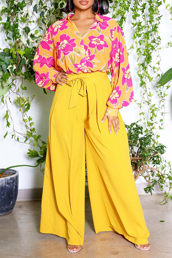 Chic Tie Front Wide Leg Pants