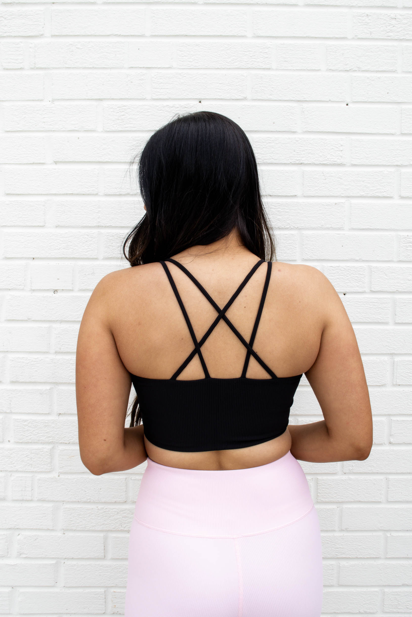 Juliet Ribbed Sports Bra | Black