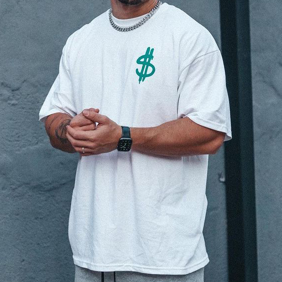 Give The Poor Money Graphic Print Short-sleeved T-shirt