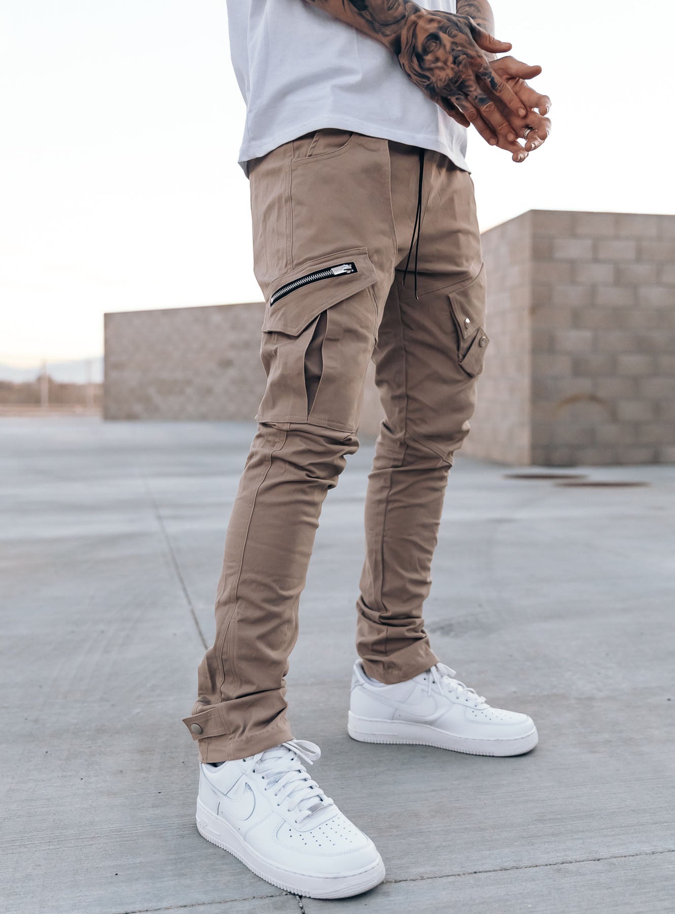 Utility Cargo Pants V11 in Beige