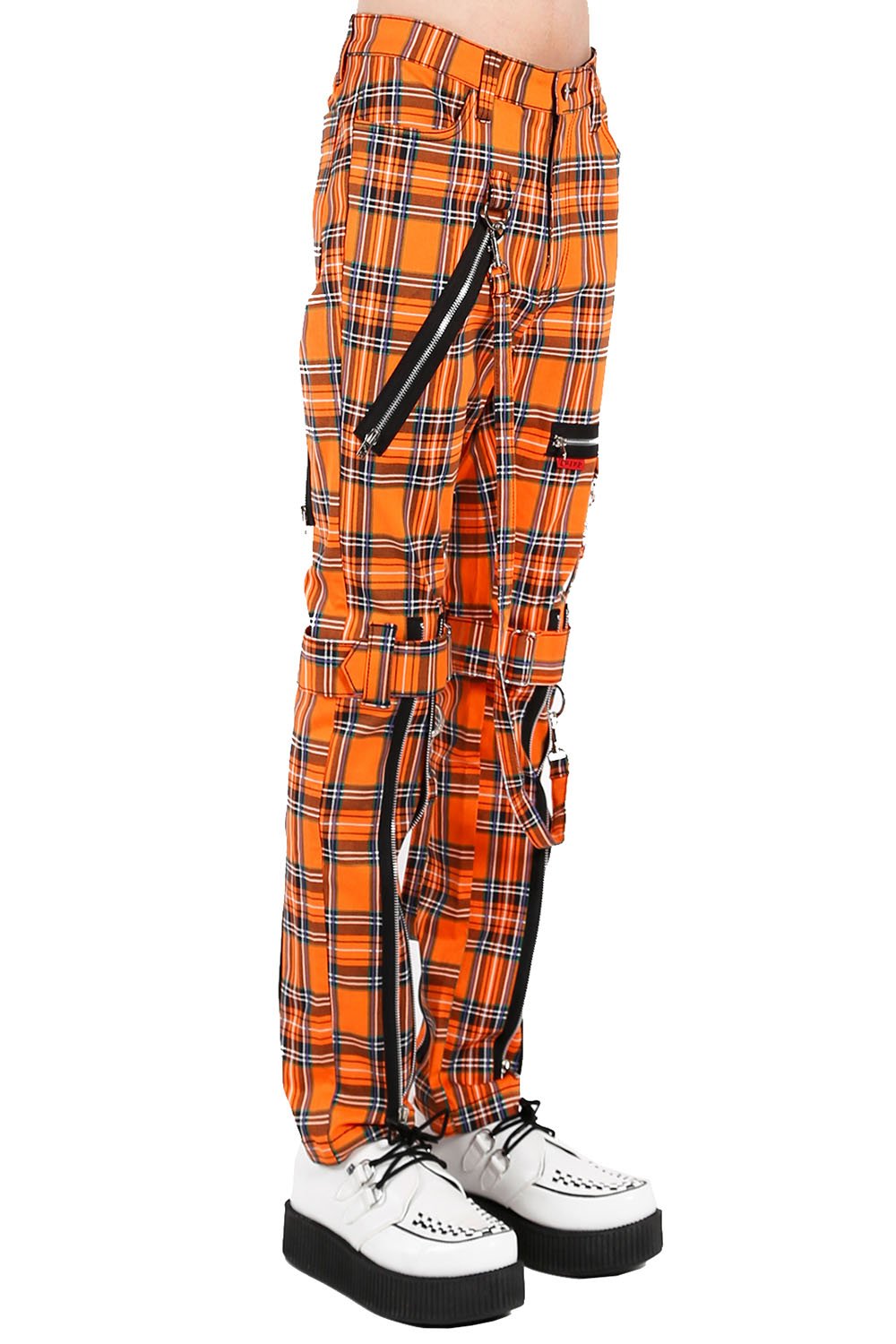 Bondage Pants Orange Plaid