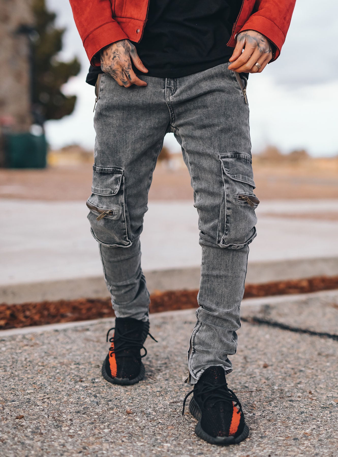 Cargo Jeans V6 in Grey