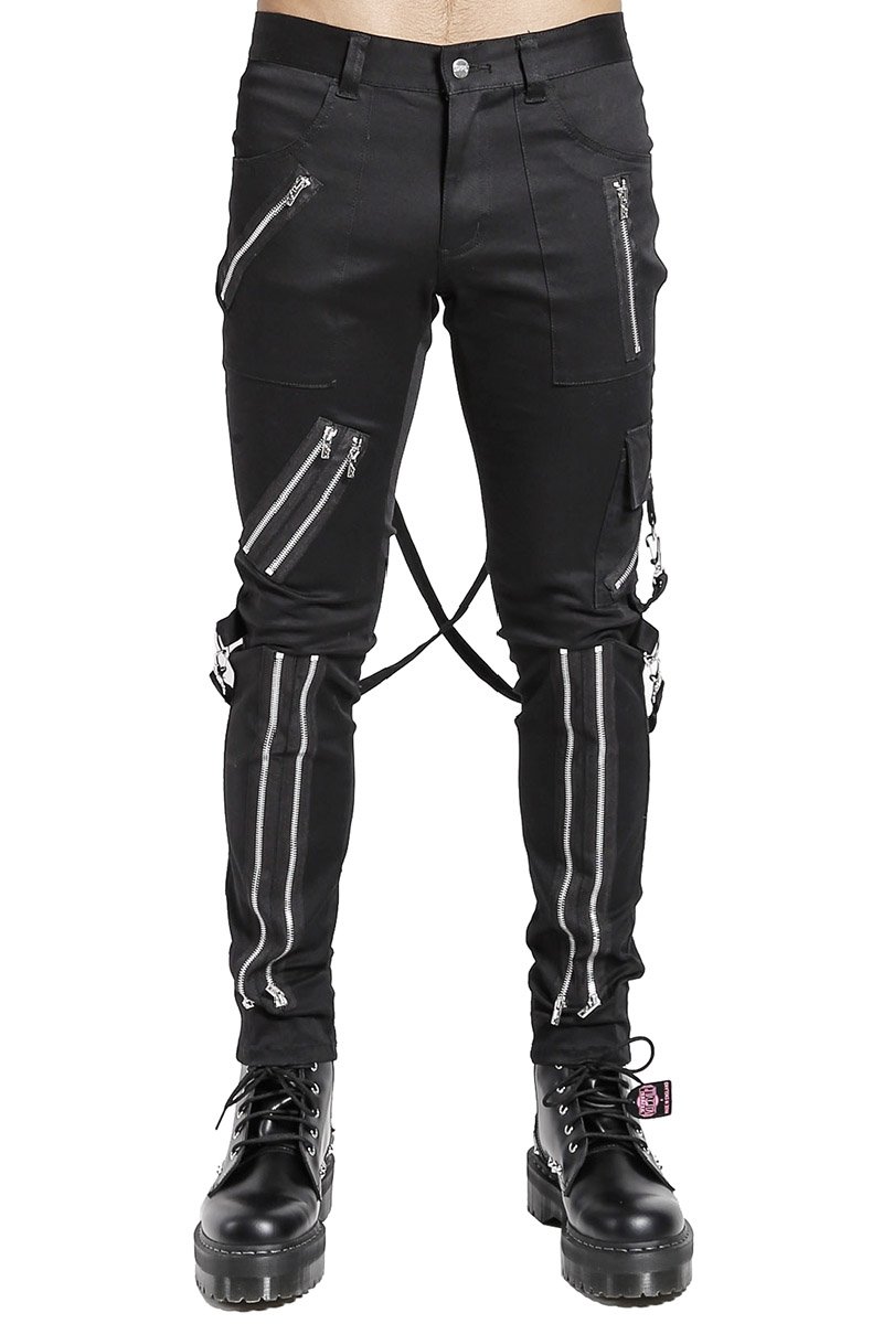 Straight-Leg Bondage Pants Black