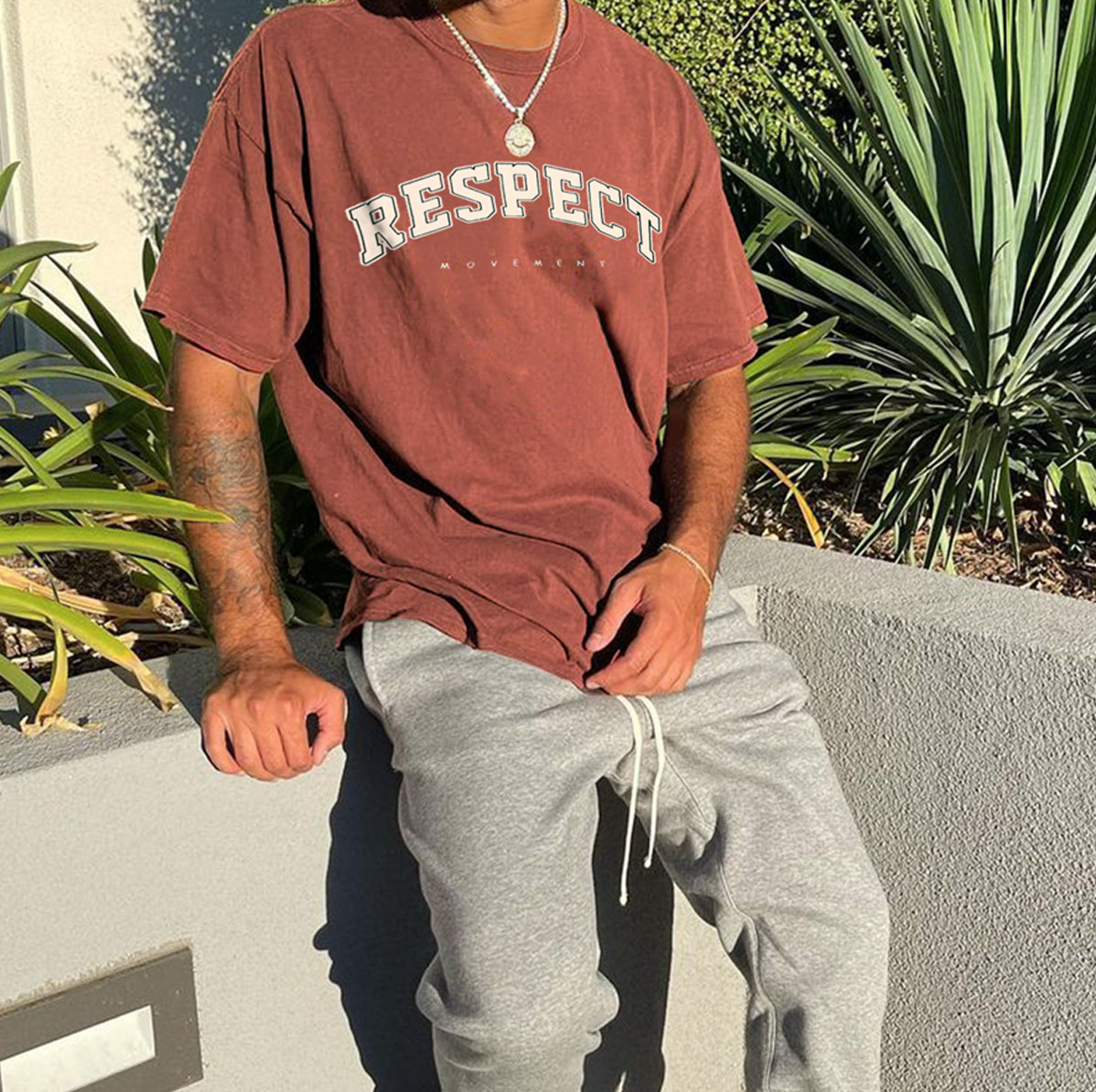 Men's Retro Respect Print T-shirt