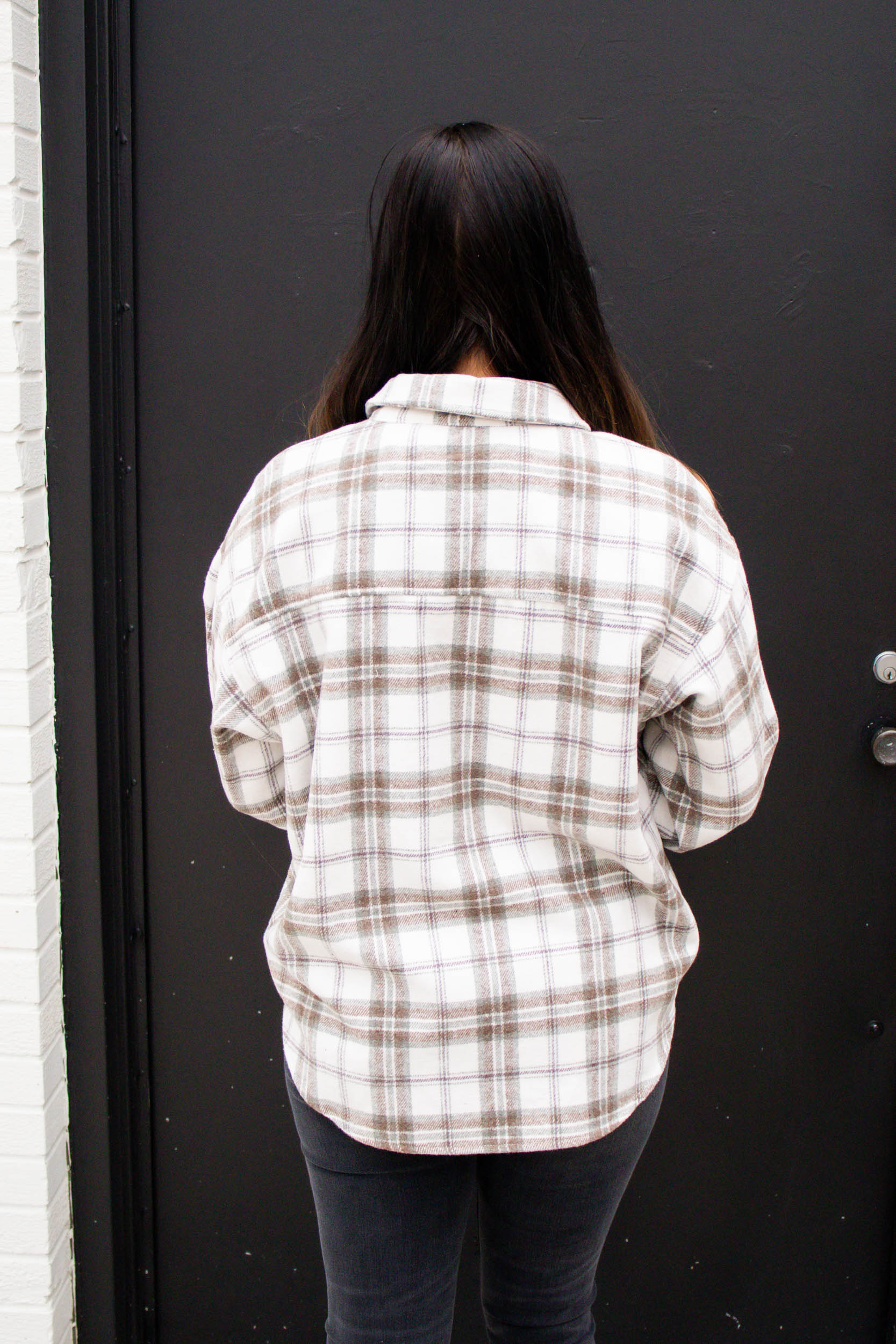 Elena Flannel Shirt | Cream/Mocha