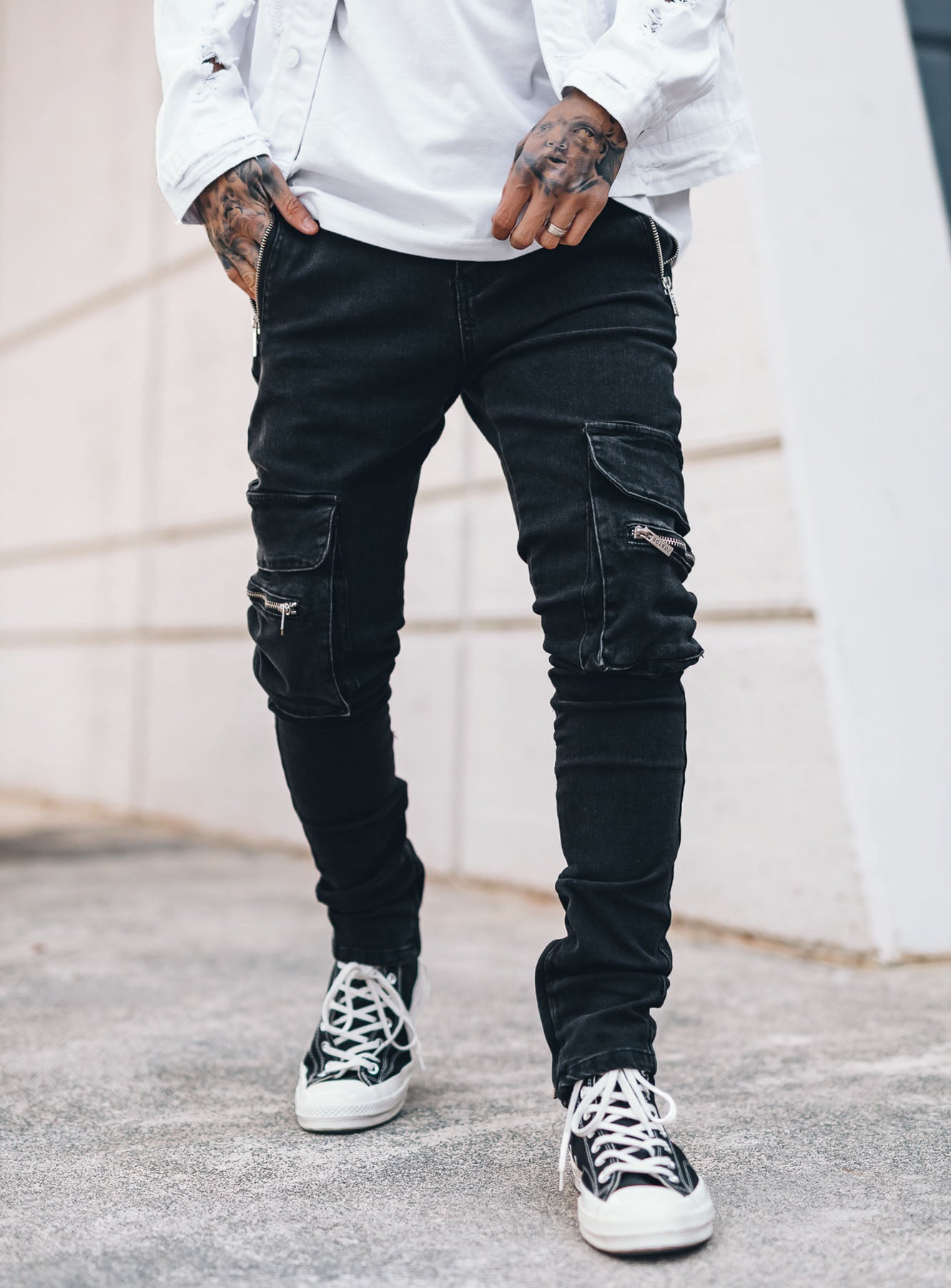 Cargo Jeans V6 in Black