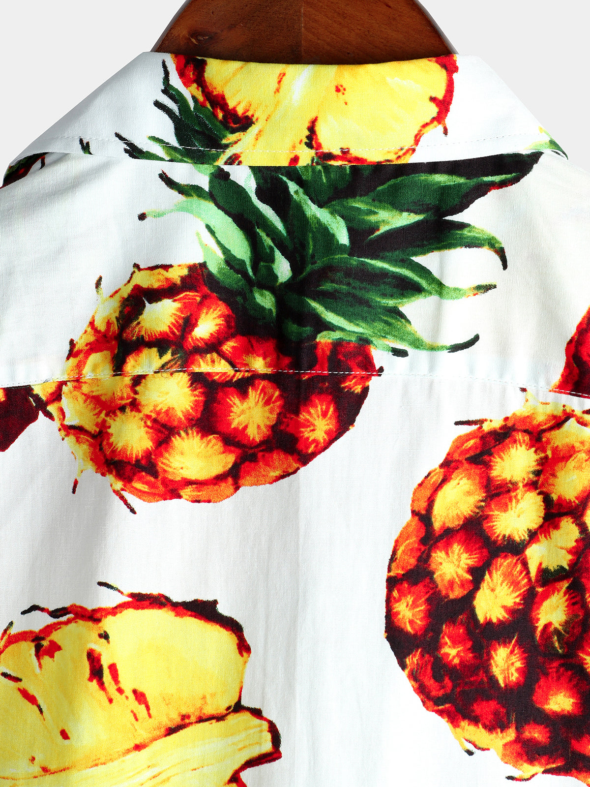 Men's Pineapple Print Holiday Pocket Cotton Shirt