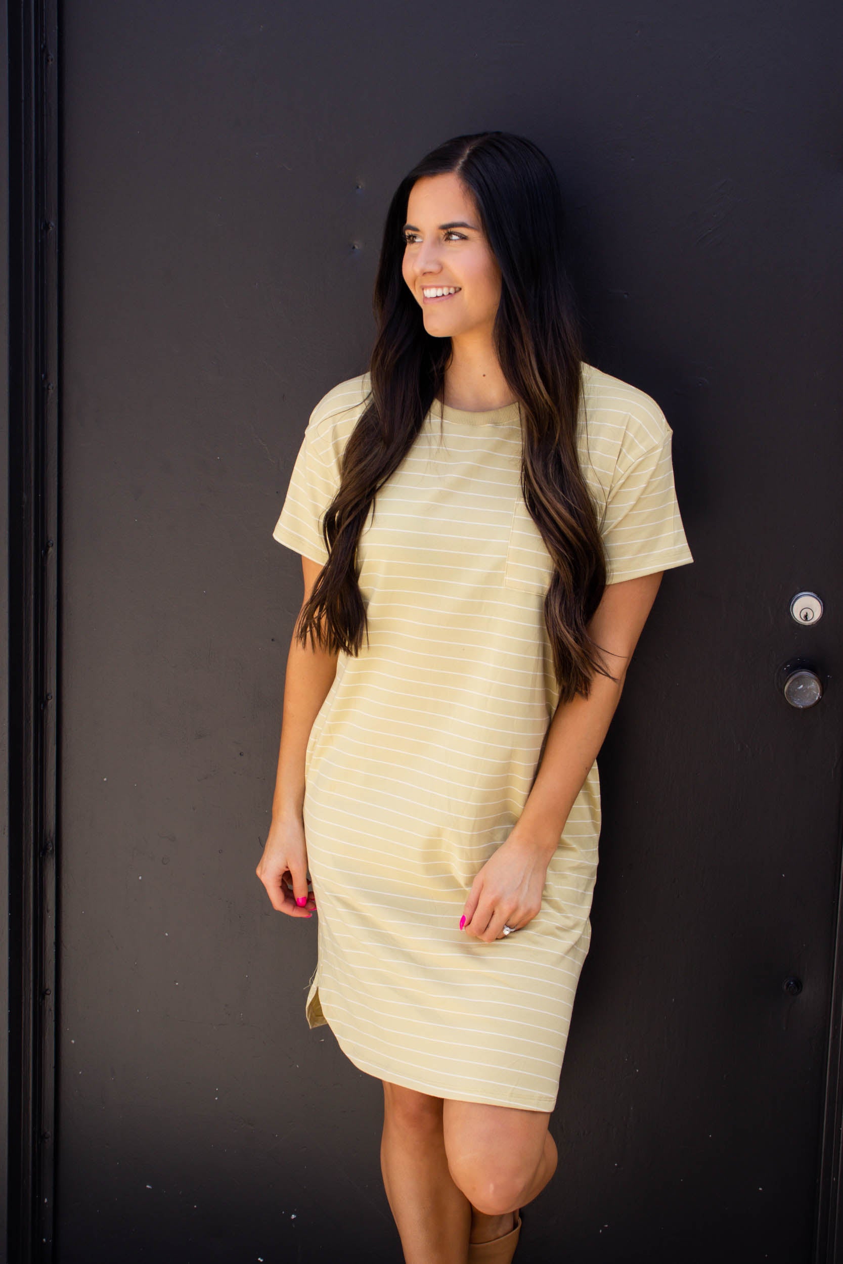 Julia Striped T Shirt Dress | Honey