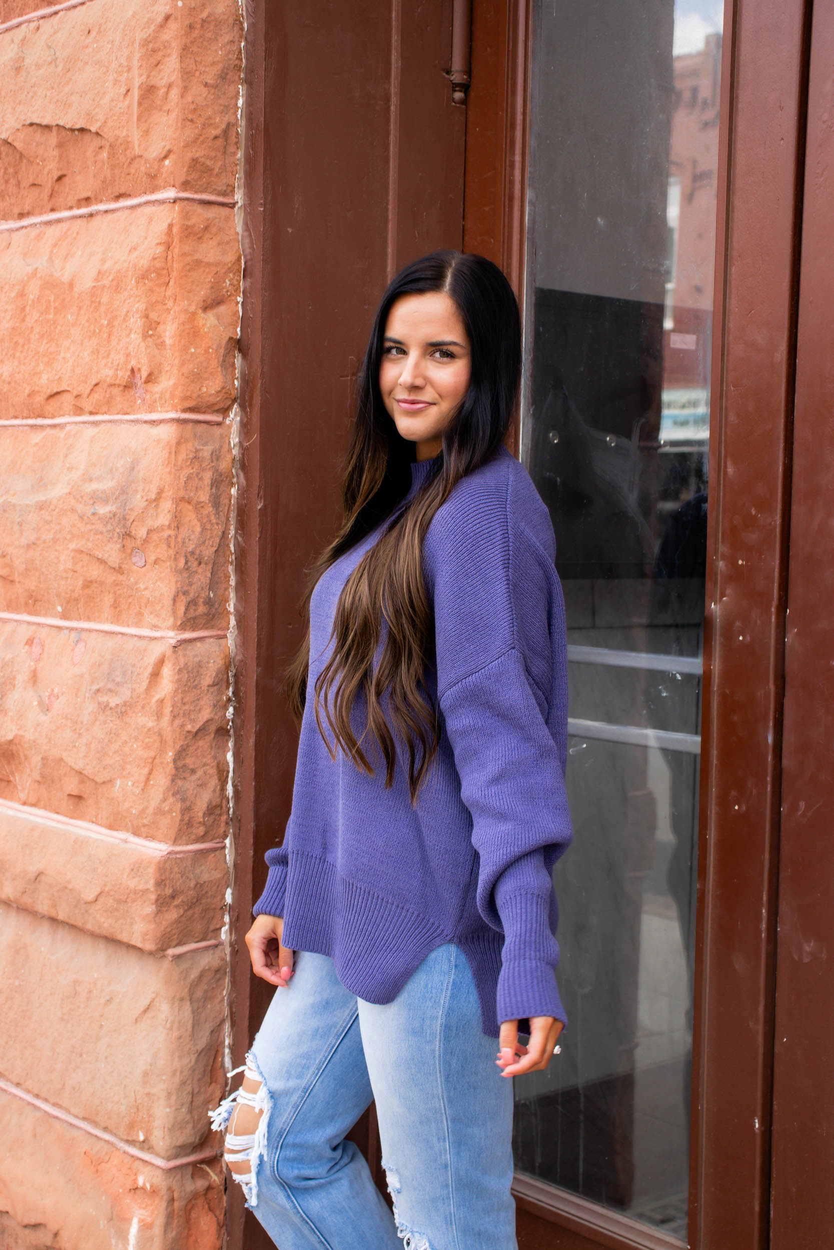 Abbie Chunky Sweater | Denim