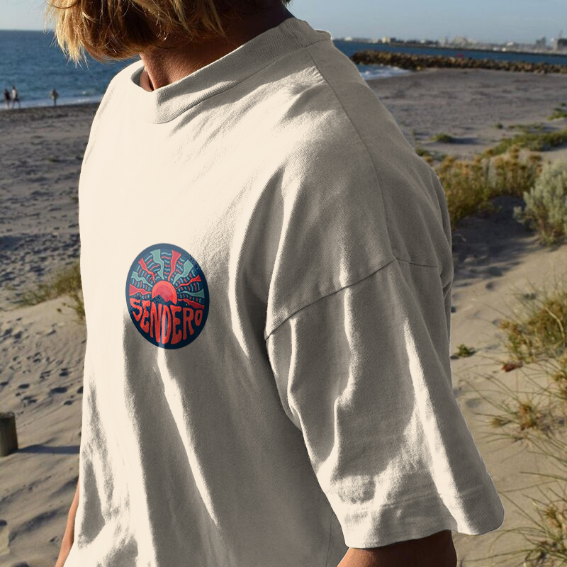 Men Vintage Fashion Brave Print Casual Unisex T-shirt