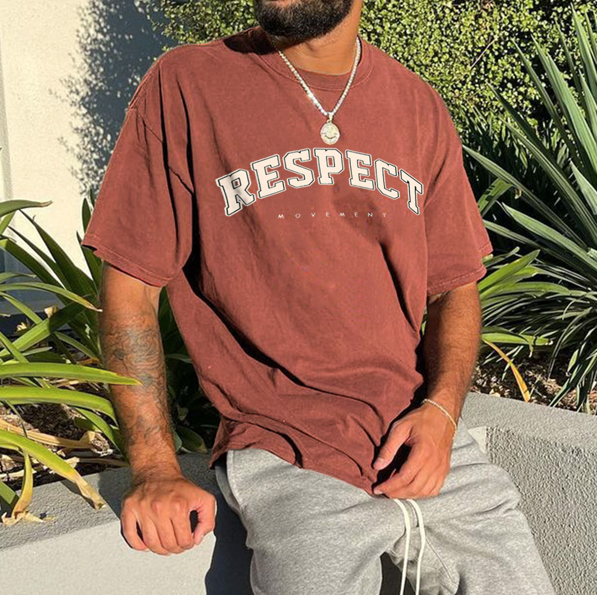 Men's Retro Respect Print T-shirt
