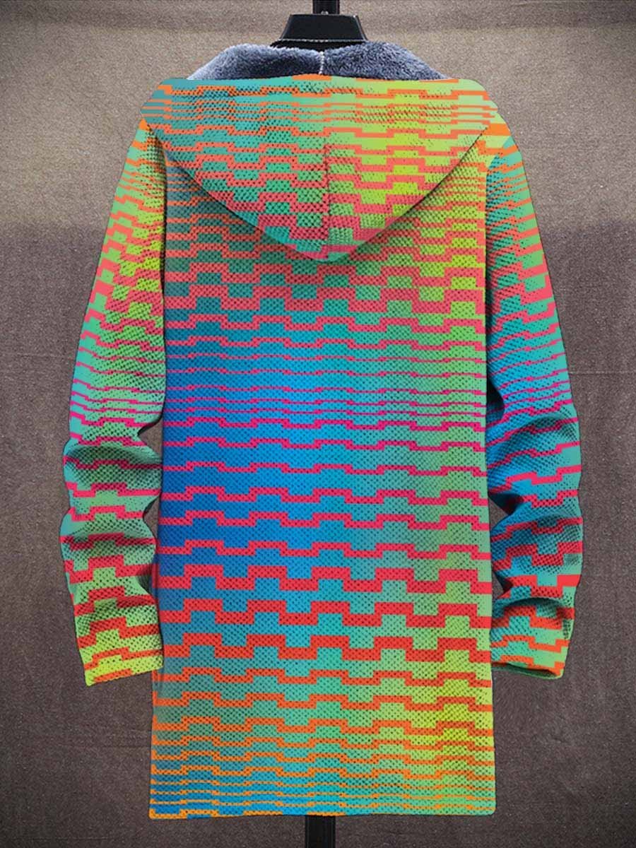 Men's Retro Pattern Thick Loose Long-Sleeved Coat