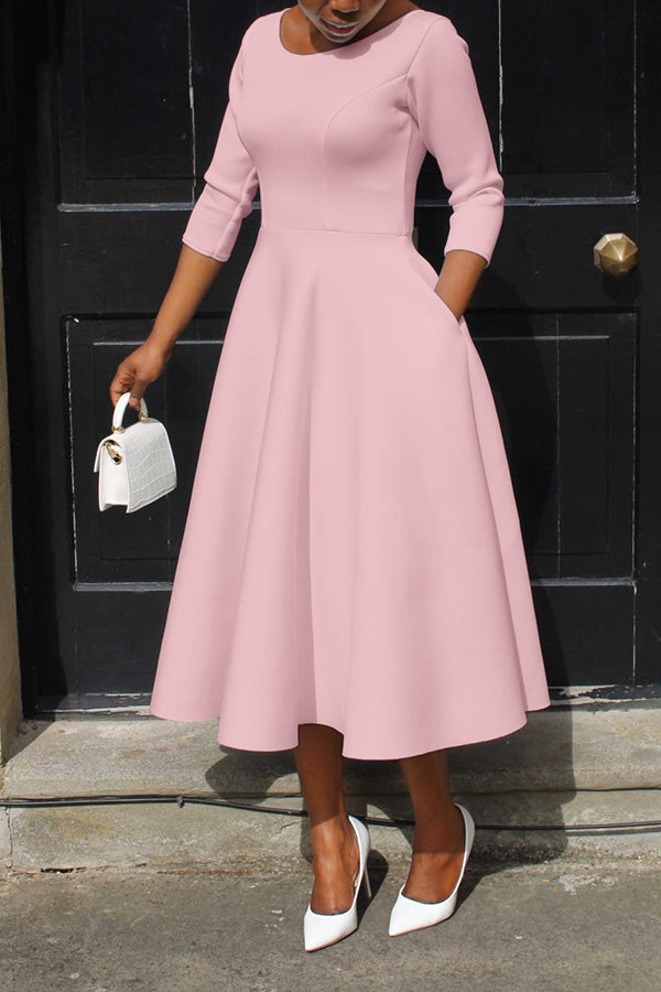 Pearl Love 3/4 Sleeve Swing Dress