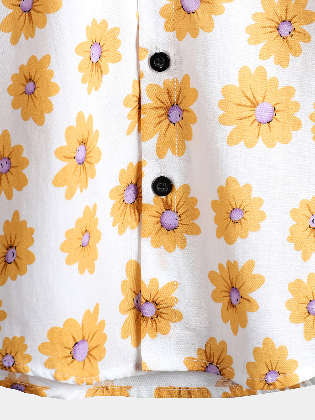 Men's Yellow Daisy Hawaiian Short Sleeve Shirt