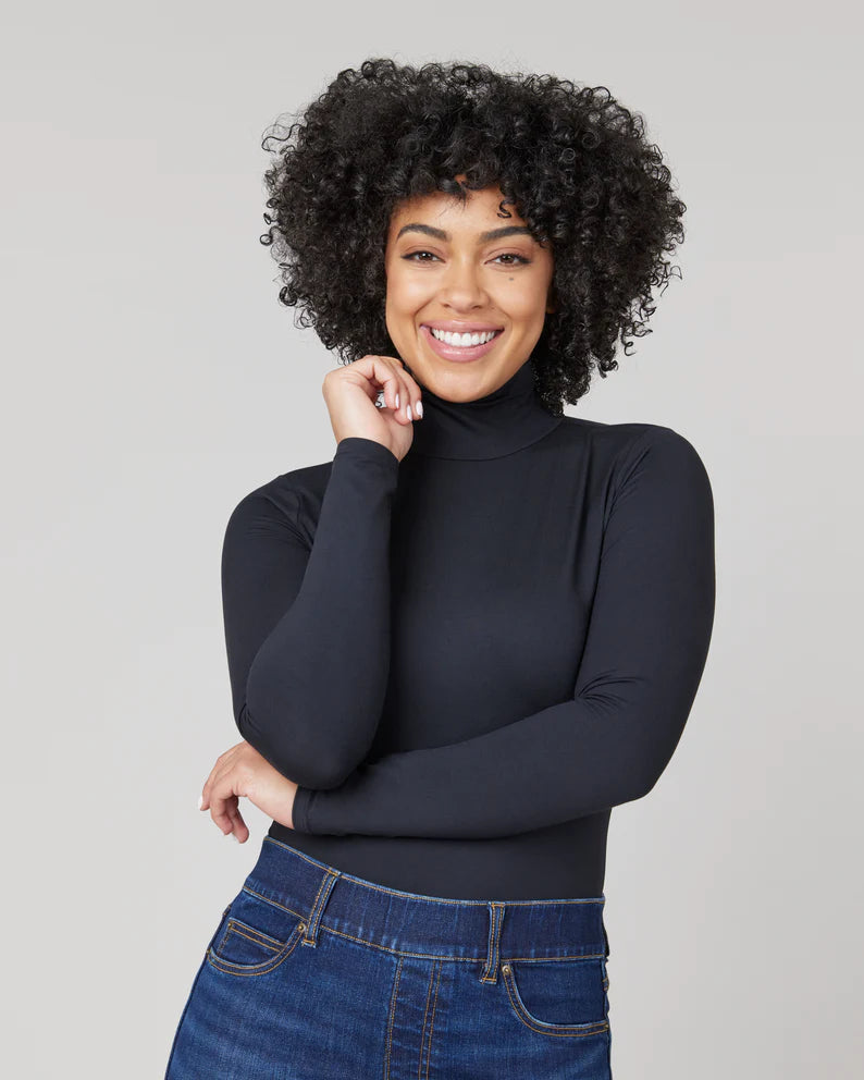 Suit Yourself Long Sleeve Turtleneck Bodysuit | Black