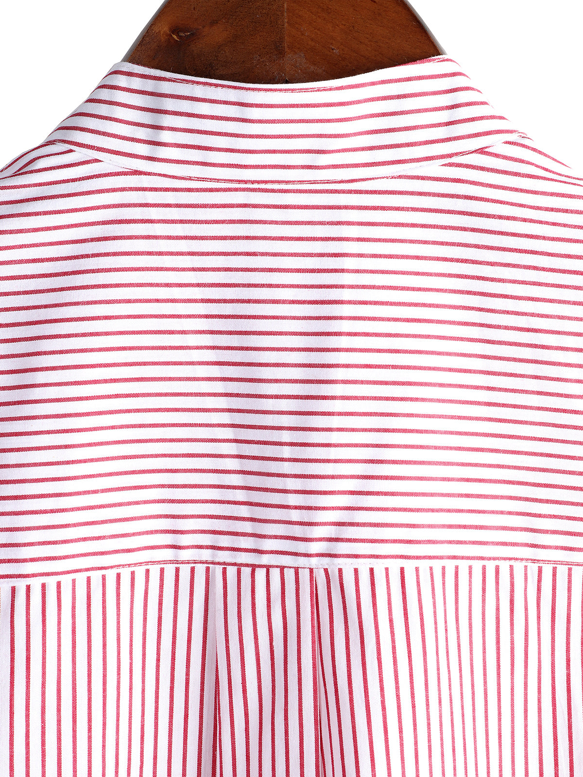 Men's Cotton Striped Stand Collar Short Sleeve Shirt