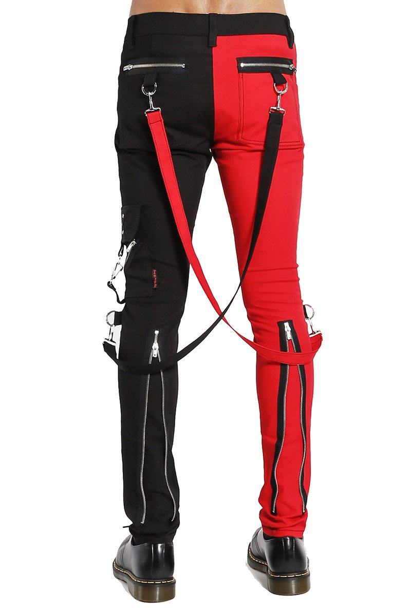 NYC Split Leg Bondage Pants Black/Red