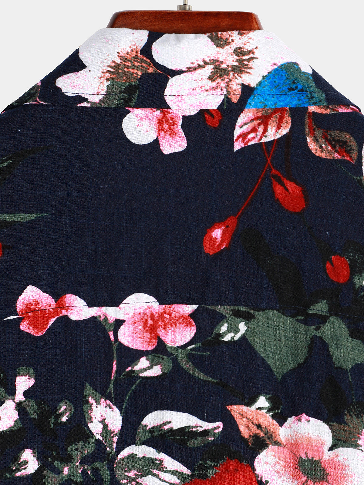 Men's Flower Butterfly Print Pocket Hawaiian Shirt