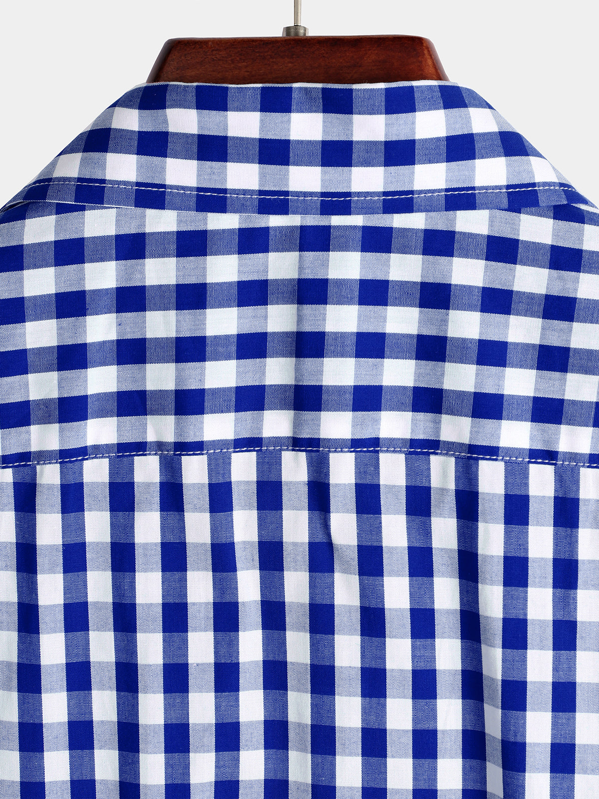 Men's Casual Solid Color Plaid Cotton Pocket Shirt