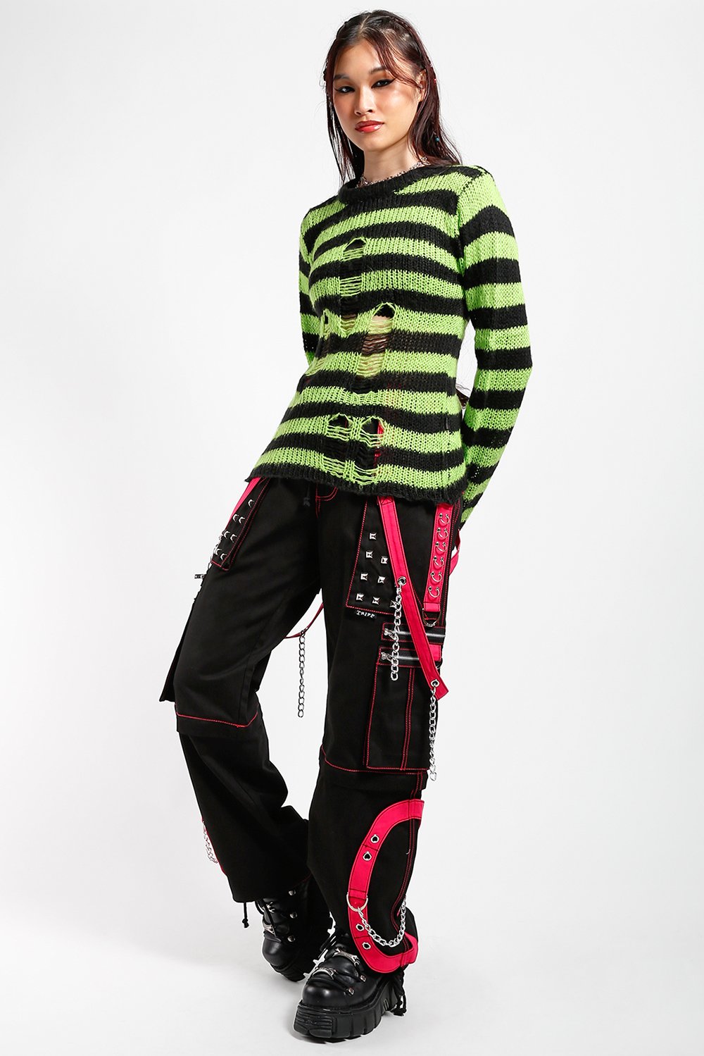 Step Chain Pants Black/Pink