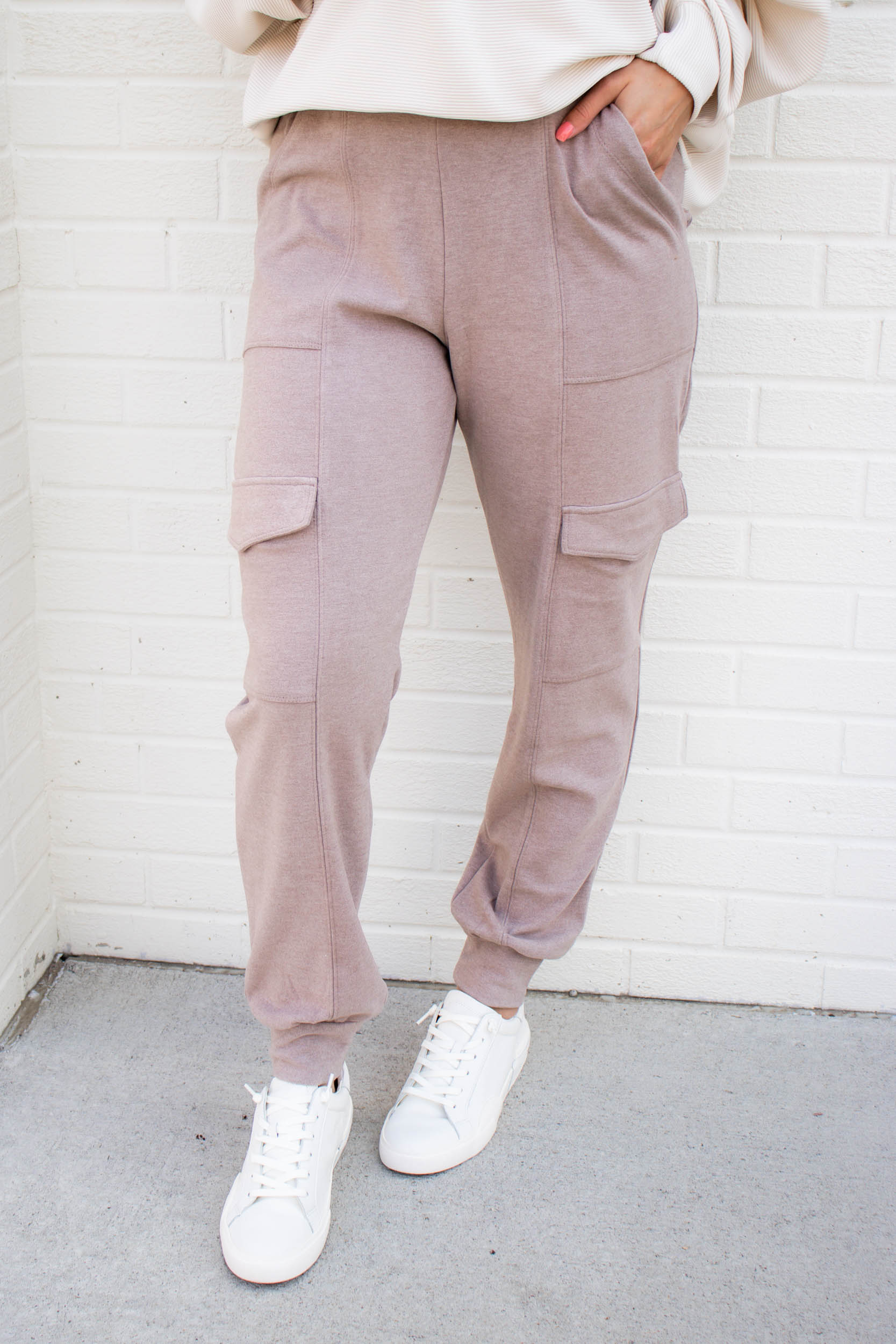 Jilian Fleece Cargo Joggers | MInk