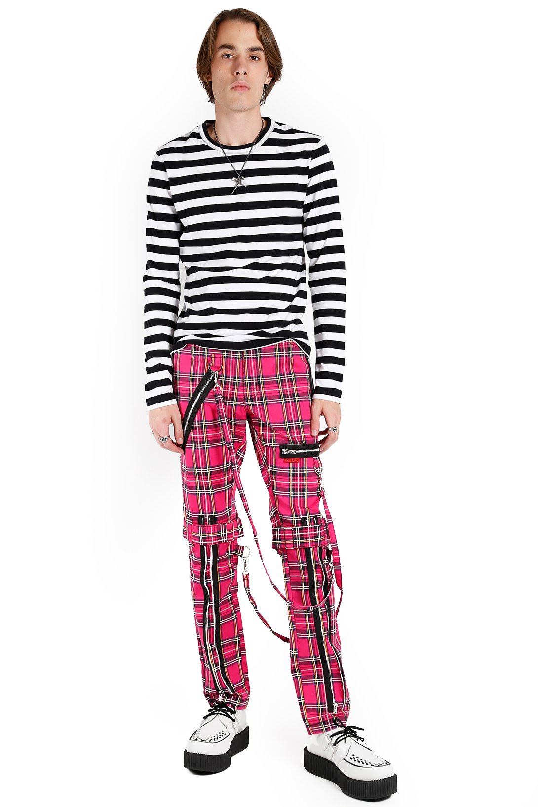 Bondage Pants Pink Plaid