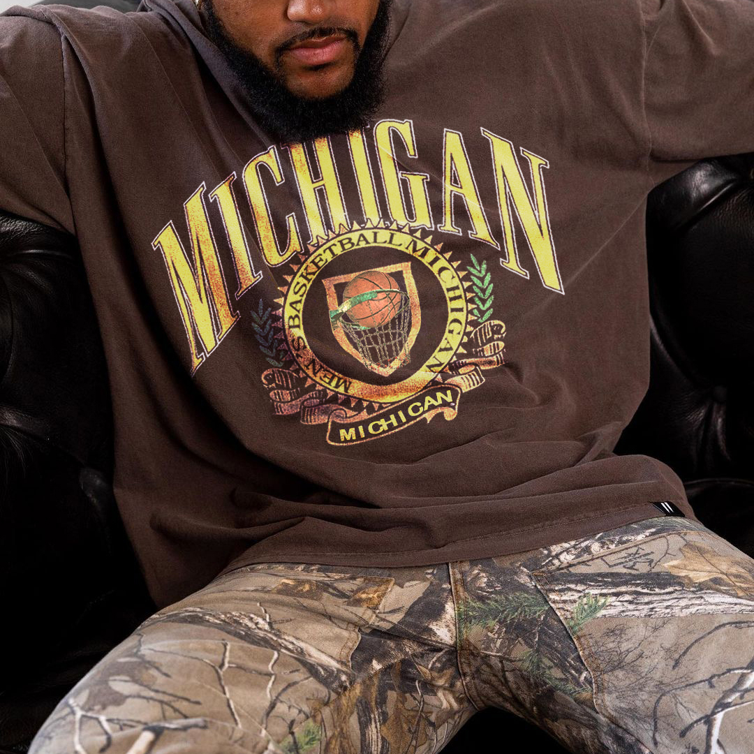 Retro Oversized Men's Michigan T-shirt