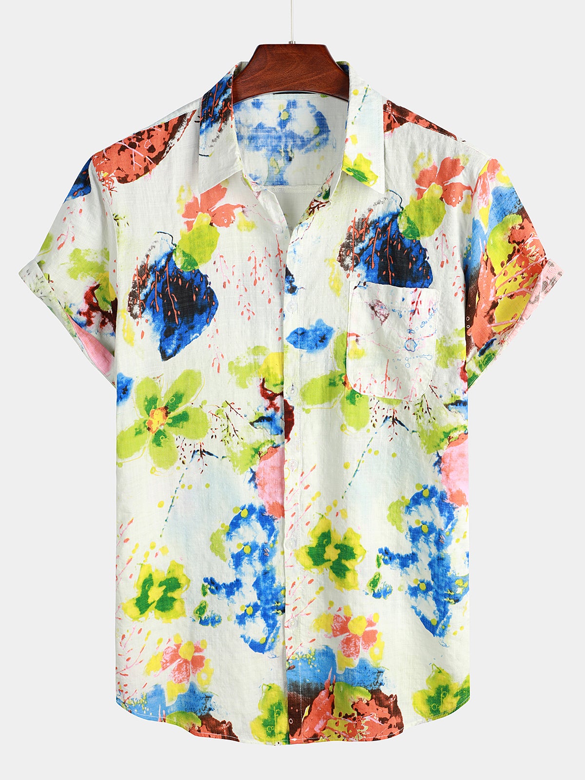 Men's Summer Casual Pocket Short Sleeve Shirt