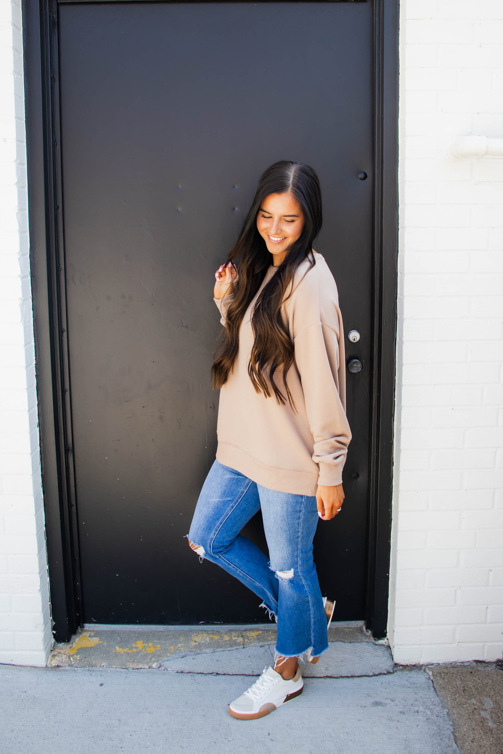 Willow Oversized Long Sleeve Top | Mocha