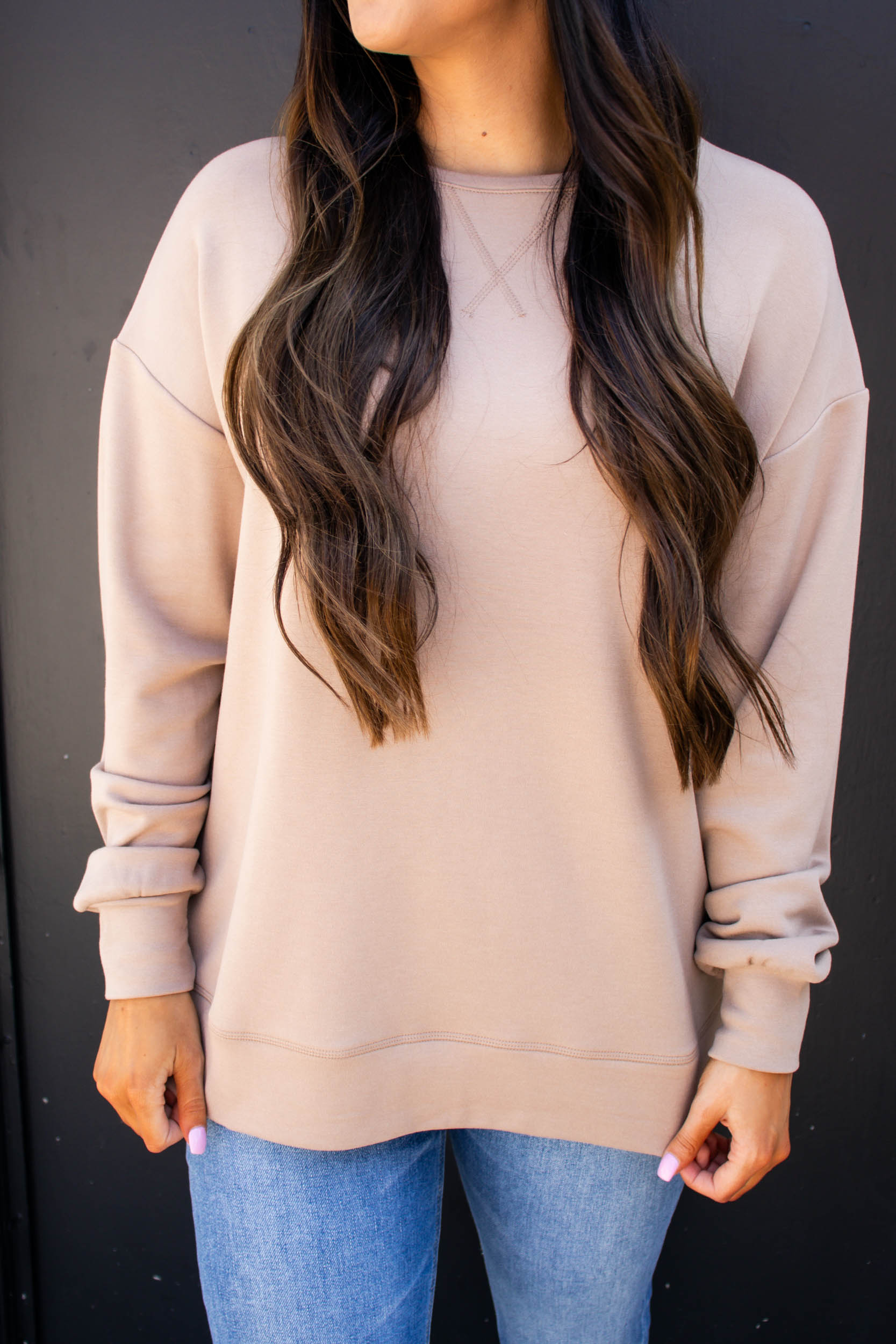 Willow Oversized Long Sleeve Top | Mocha