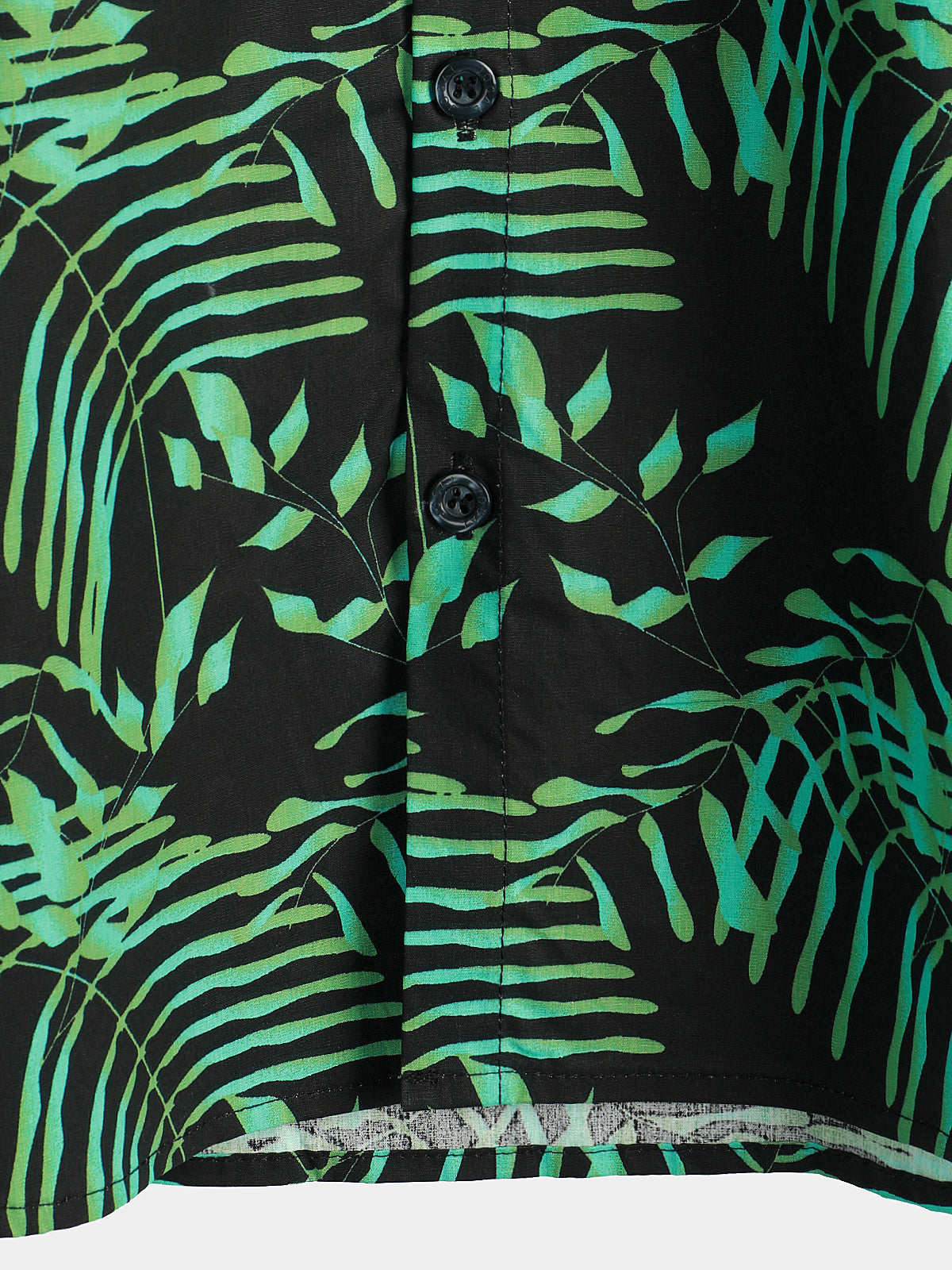 Men's Summer Tropical Green Plant Leaf Button Up Short Sleeve Hawaiian Shirt