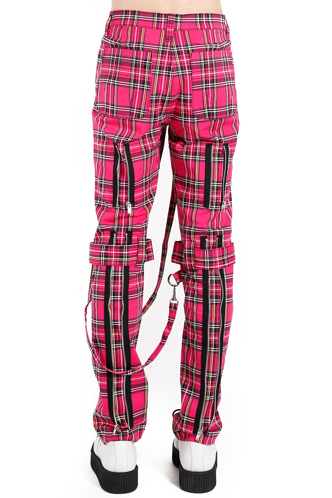 Bondage Pants Pink Plaid