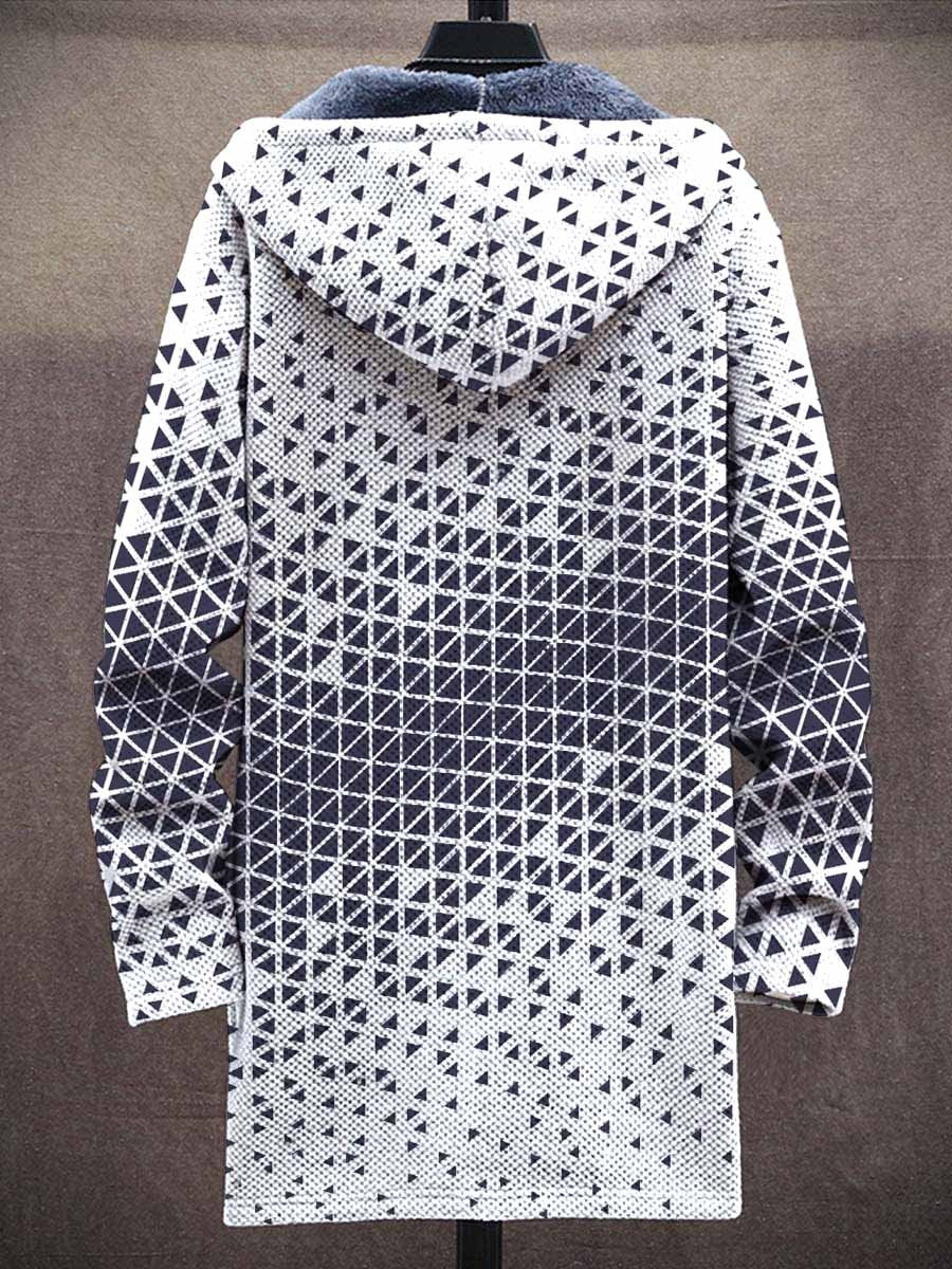 Men's Gradient Print Thick Loose Long-Sleeved Coat