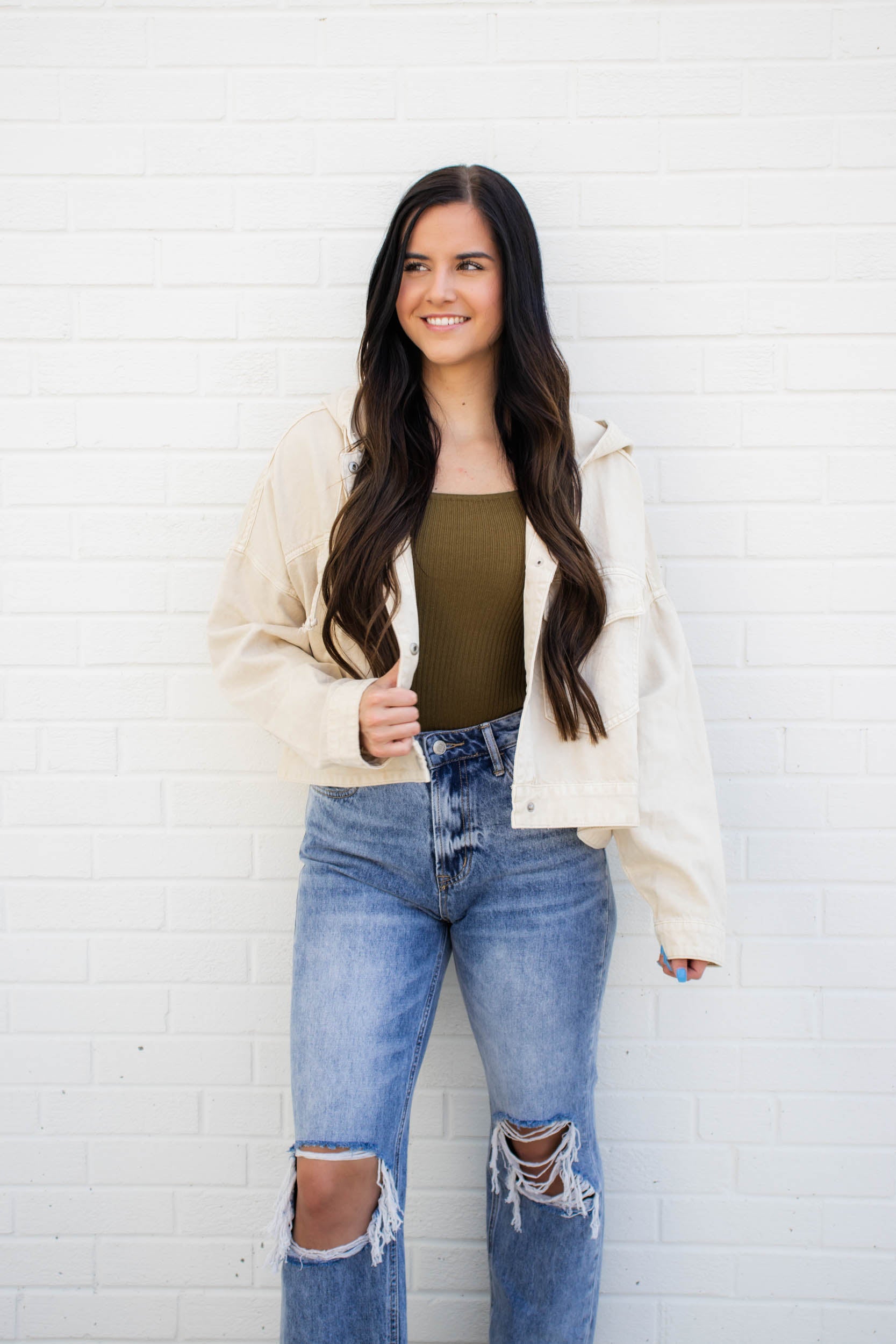 Chandler Hooded Jacket | Washed Beige