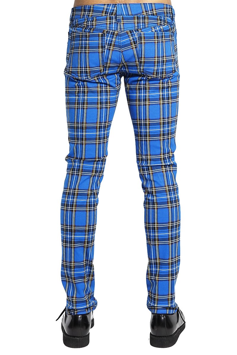 Blue Plaid Rocker Jeans