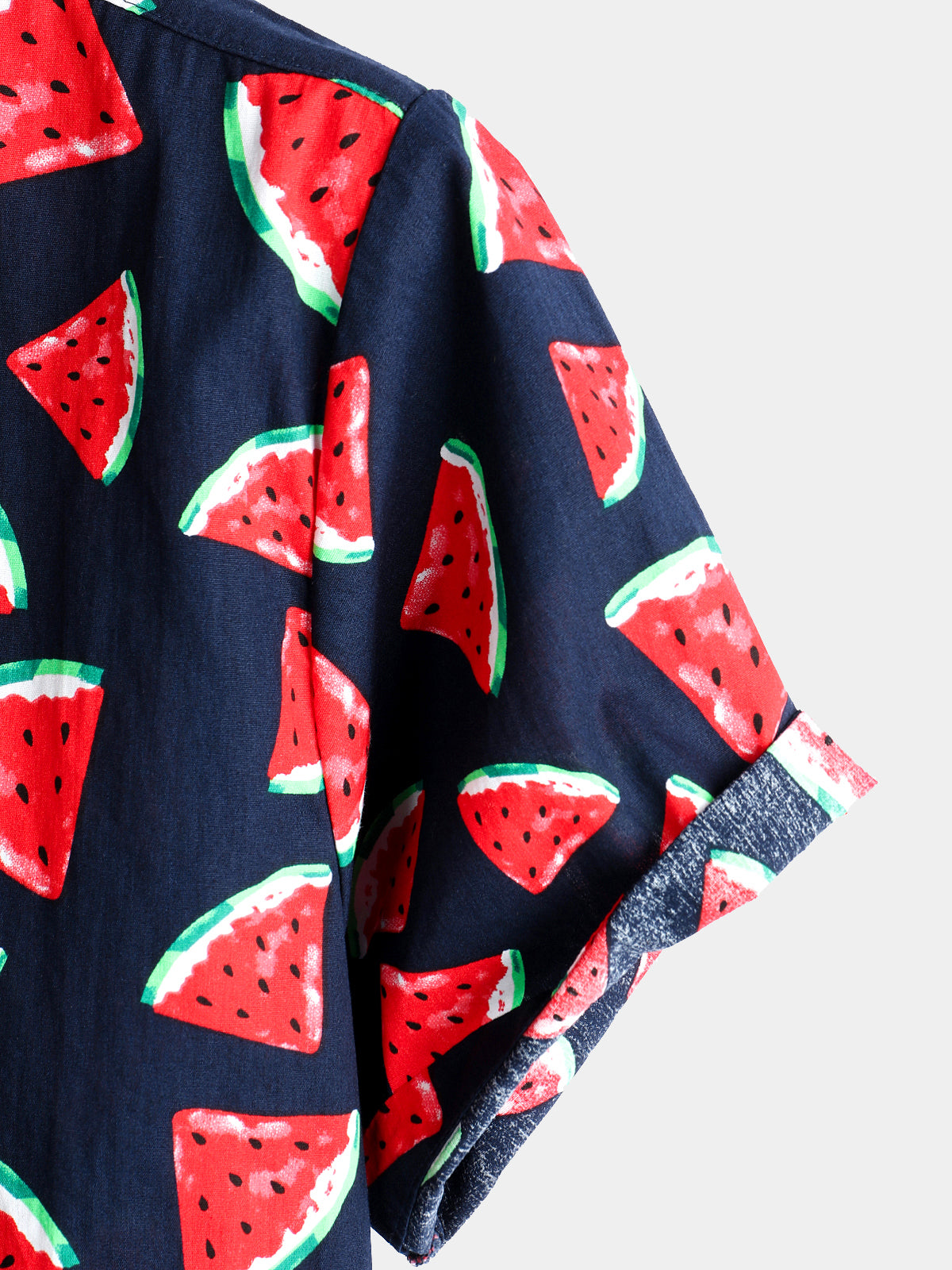 Men's Pink Watermelon Print Short Sleeve Shirt