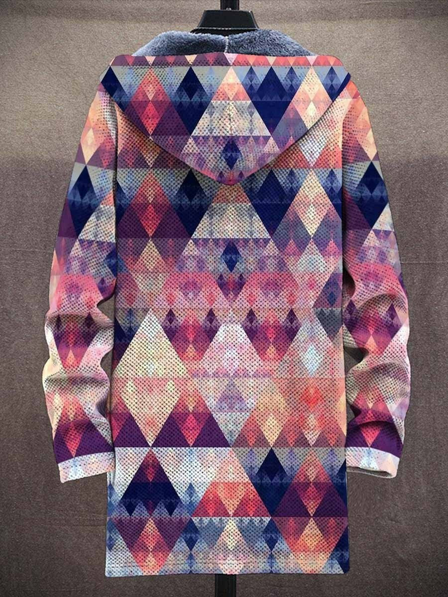 Men's Art Color Long-Sleeved Fleece Sweater Coat Cardigan