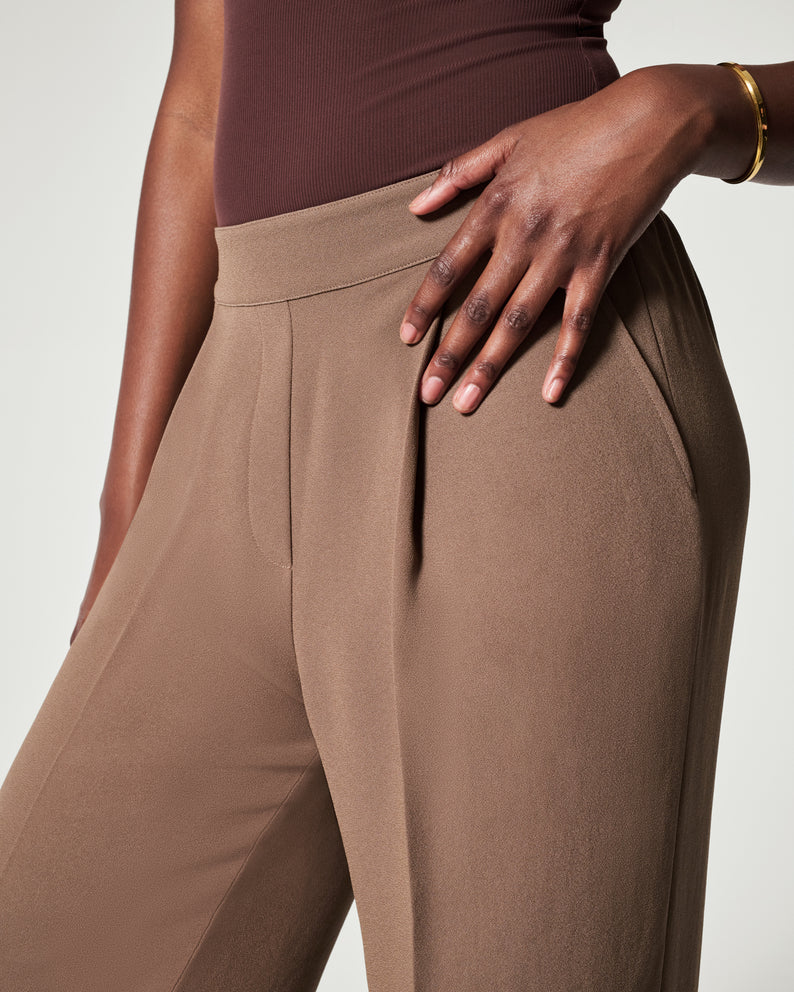 Spanx Crepe Pleated Trouser | Cedar