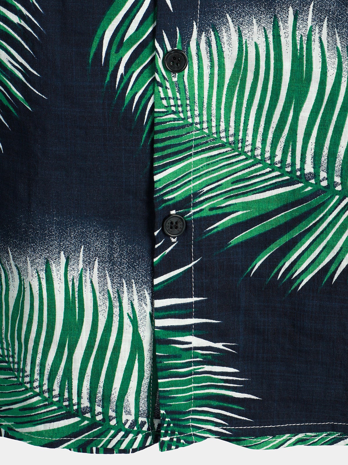 Men's Tropical Leaf Print Pocket Short Sleeve Shirt