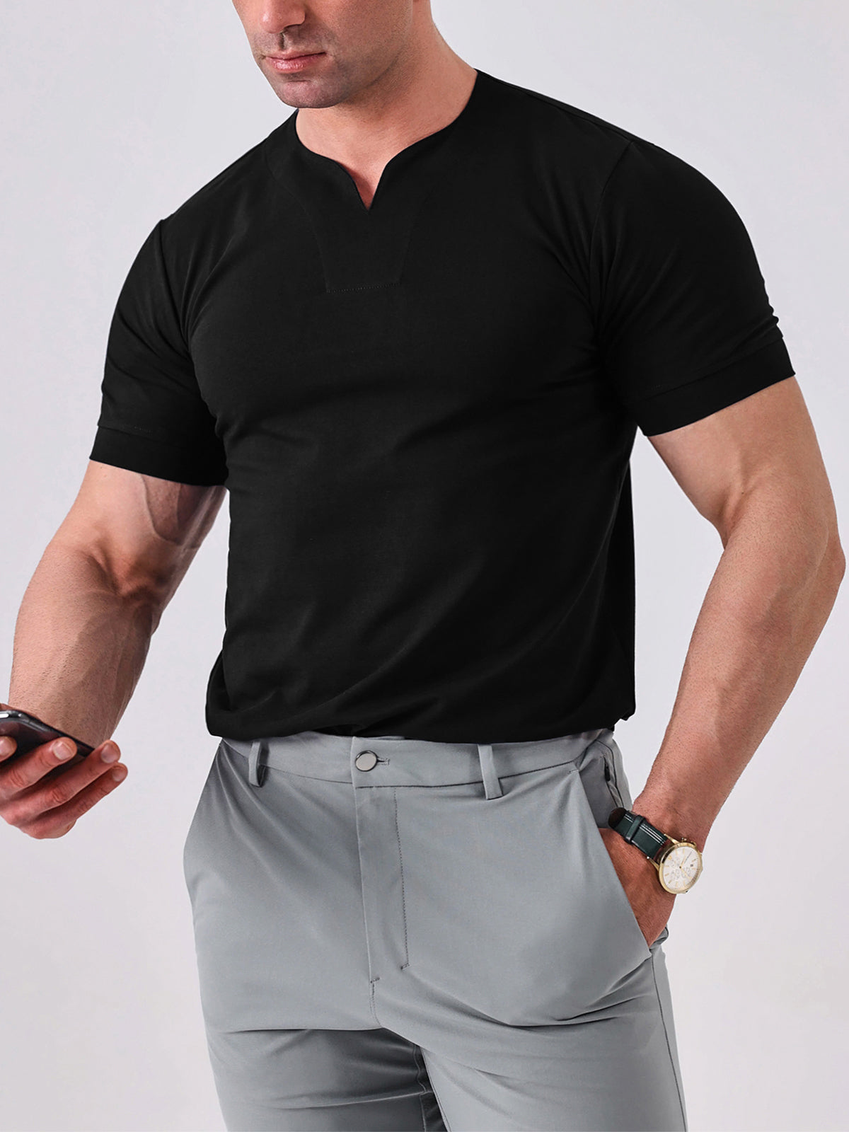 M's Society V-neck Short Sleeve T-shirt