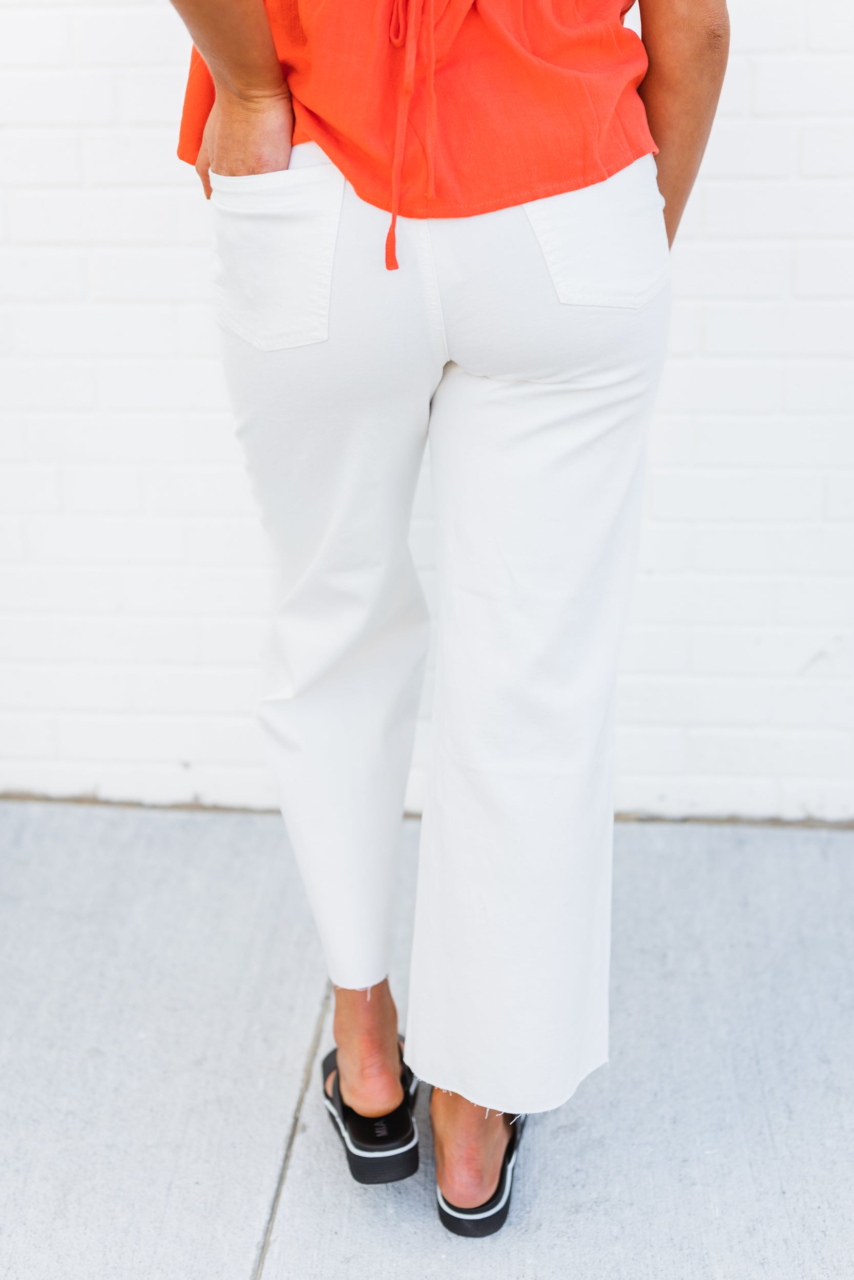 Alessia Button Front Pants White