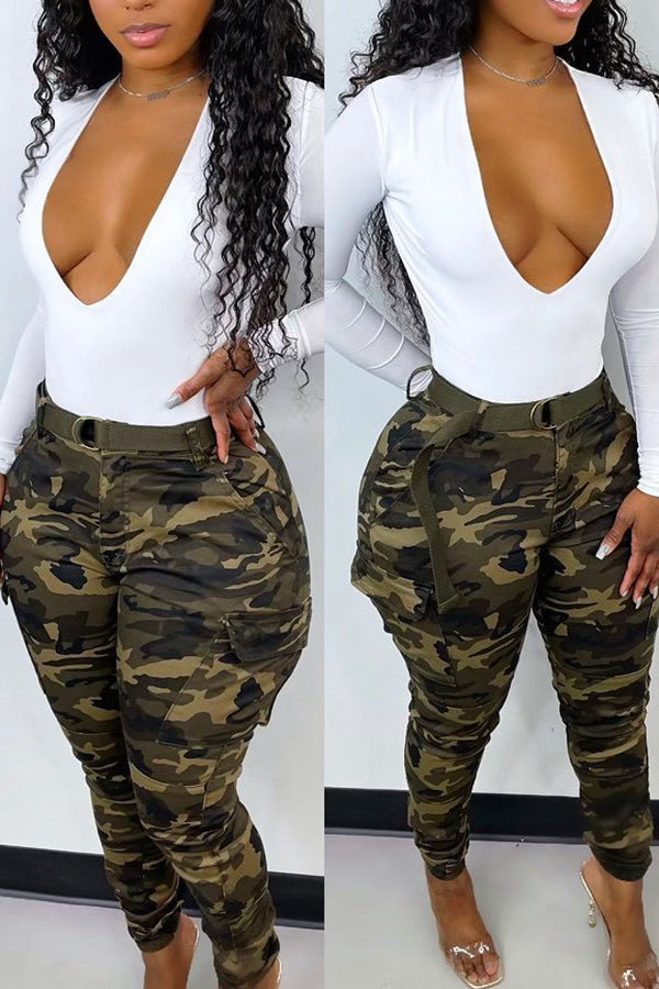 CamoCargo Pants With Belt