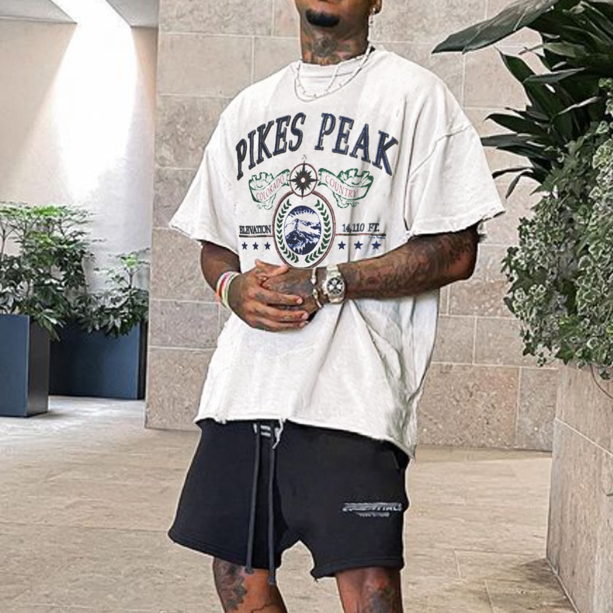 Men's Oversized Vintage Pikes Peak T-Shirt