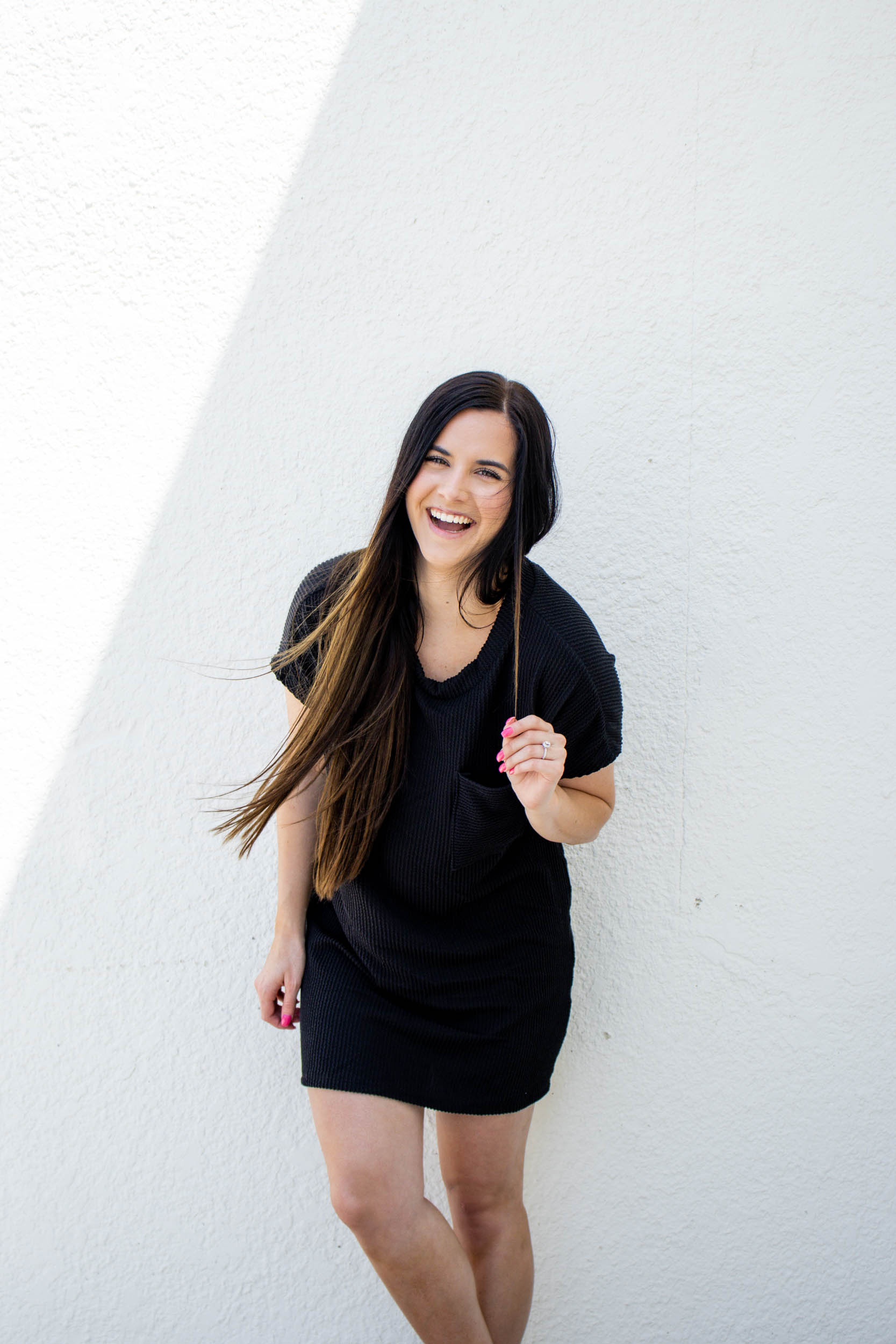 Kassie Ribbed T-Shirt Dress | Black