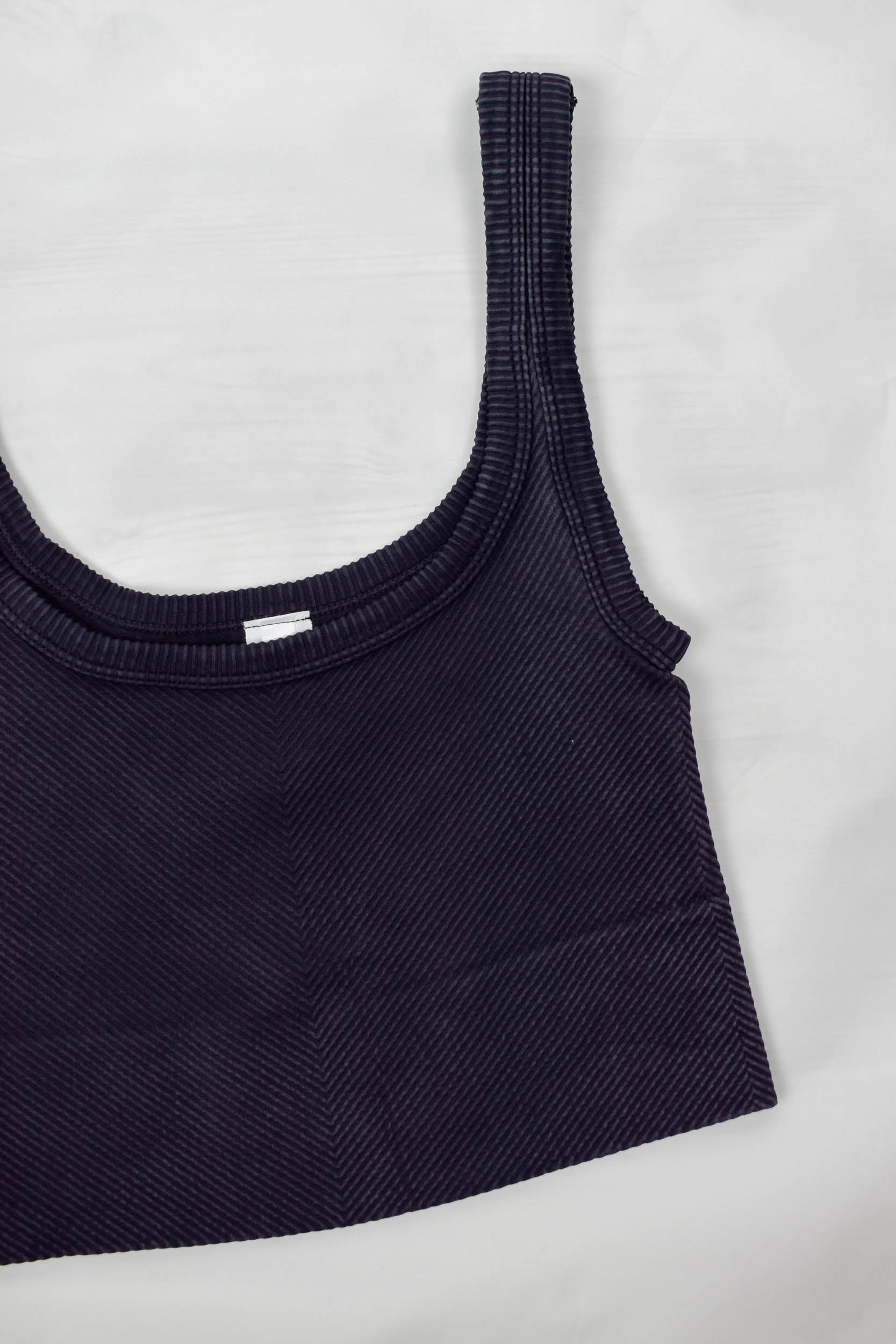 Astrid Chevron Crop Top | Vintage Black