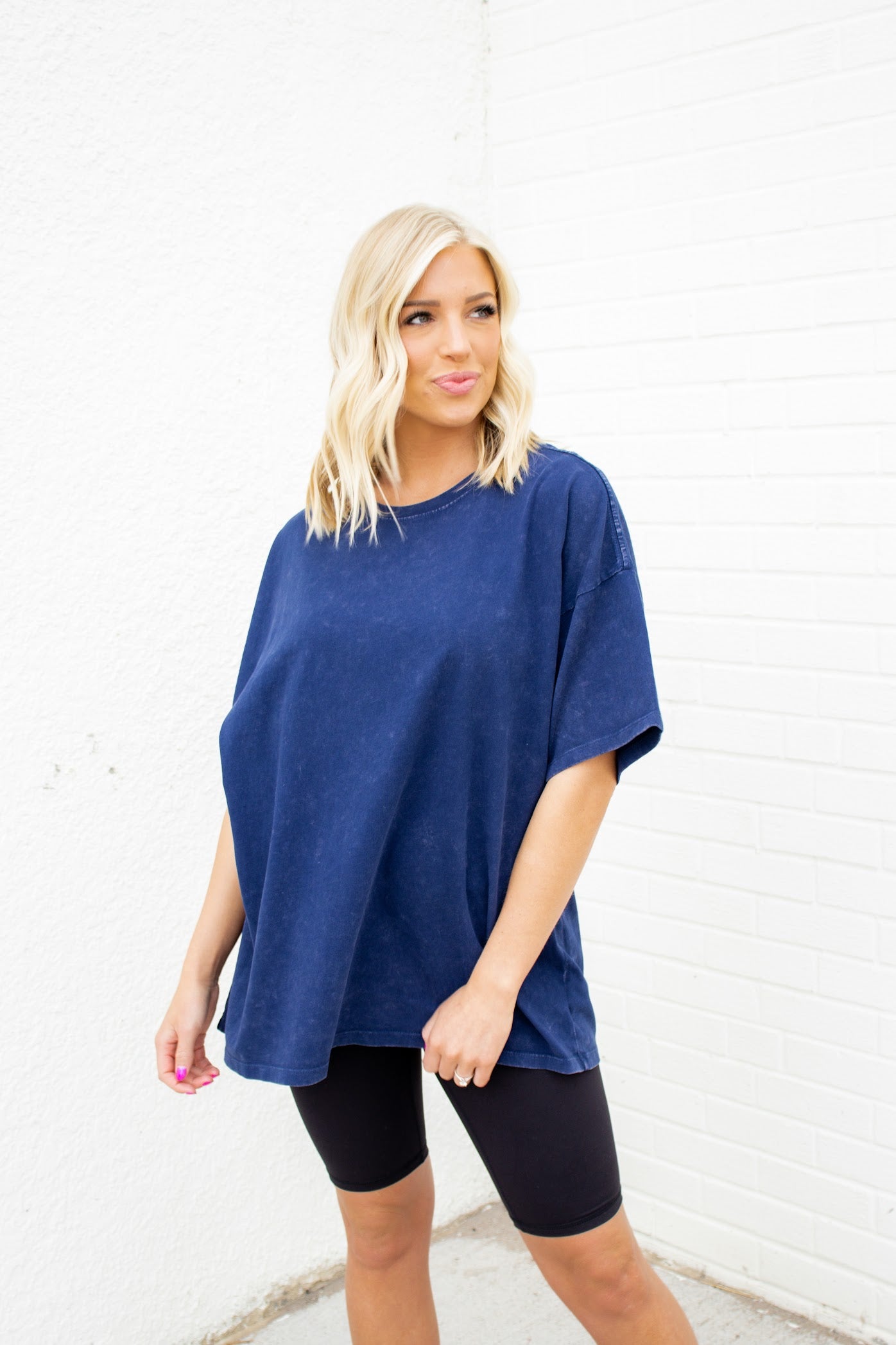 Leah Oversized Tee | Dark Night