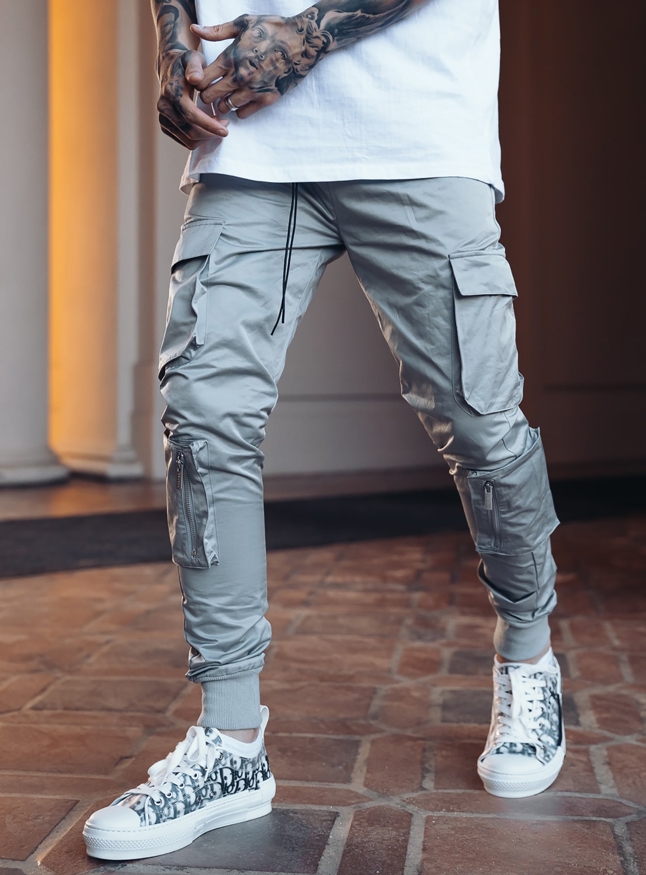 Utility Cargo Pants V9 in Silver