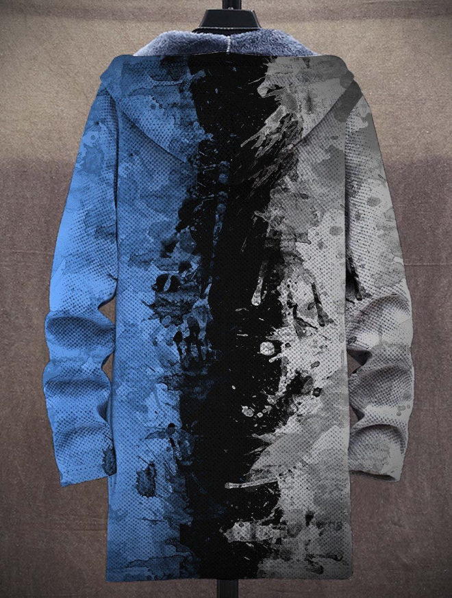 Men's Art Colors Long-Sleeved Fleece Sweater Coat Cardigan
