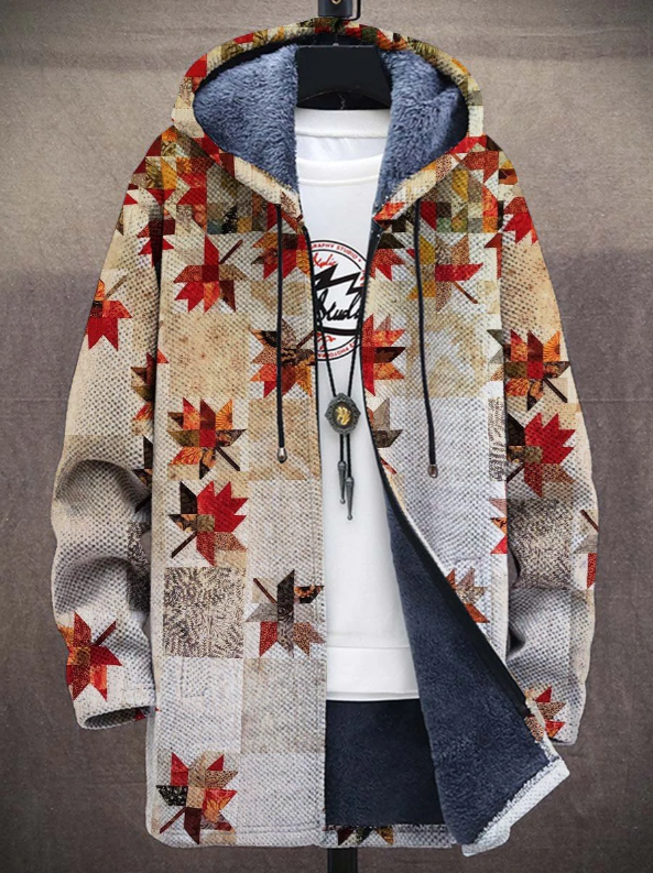 Men's Art Colors Long-Sleeved Fleece Sweater Coat Cardigan