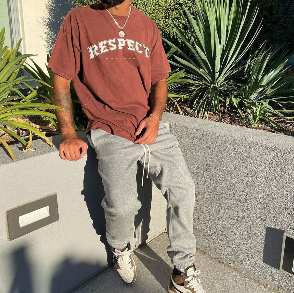 Men's Retro Respect Print T-shirt
